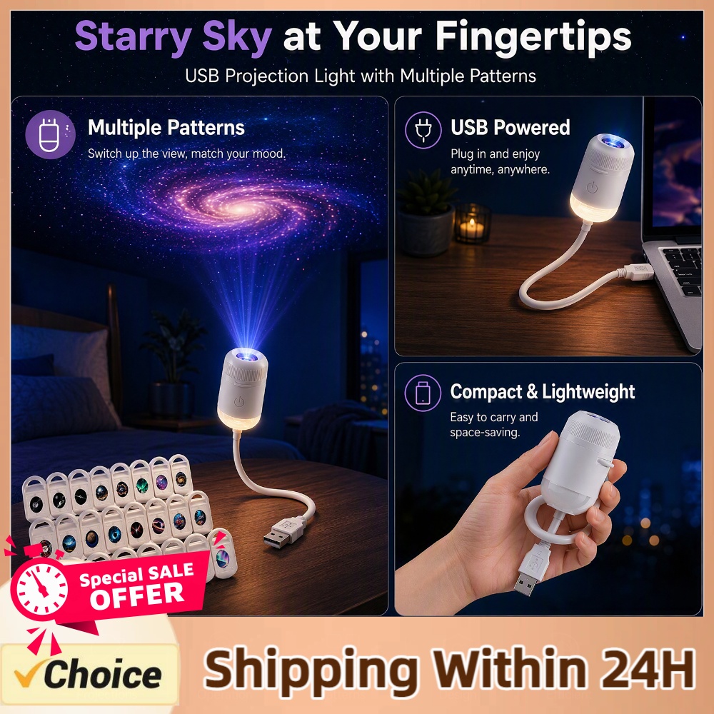 Lighting Decor For Home - Proiettore USB Cielo Stellato, Lampada Proiettore