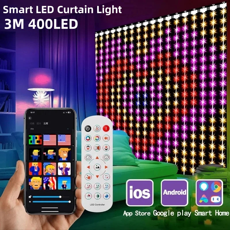 Fairy Light Curtain - Luci a tenda intelligenti da 400