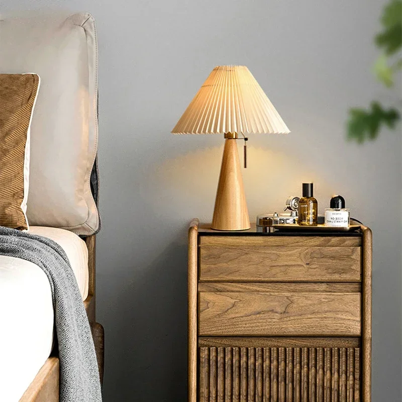 Lighting Decor For Home - Lampada da tavolo retrò plissettata, luci